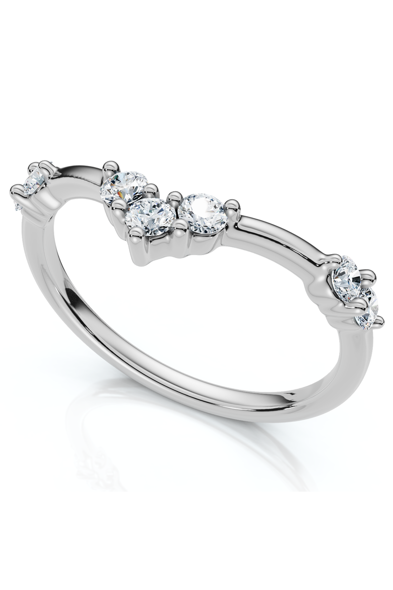 1/4Ct Diamond Diamond Guard Wedding Stack Ring 14k Gold or Platinum Lab Grown, Alternate, color, 14k White Gold