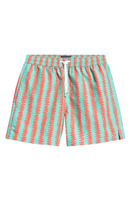 DRAKE'S DRAKE'S KELIM STRIPE DRAWSTRING SWIM TRUNKS