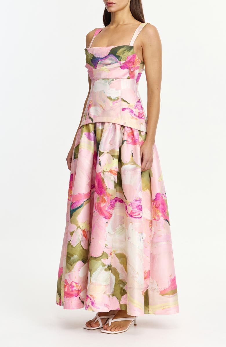 Acler Reeve Floral Print Dupioni Gown, Alternate, color, Garden Afternoon