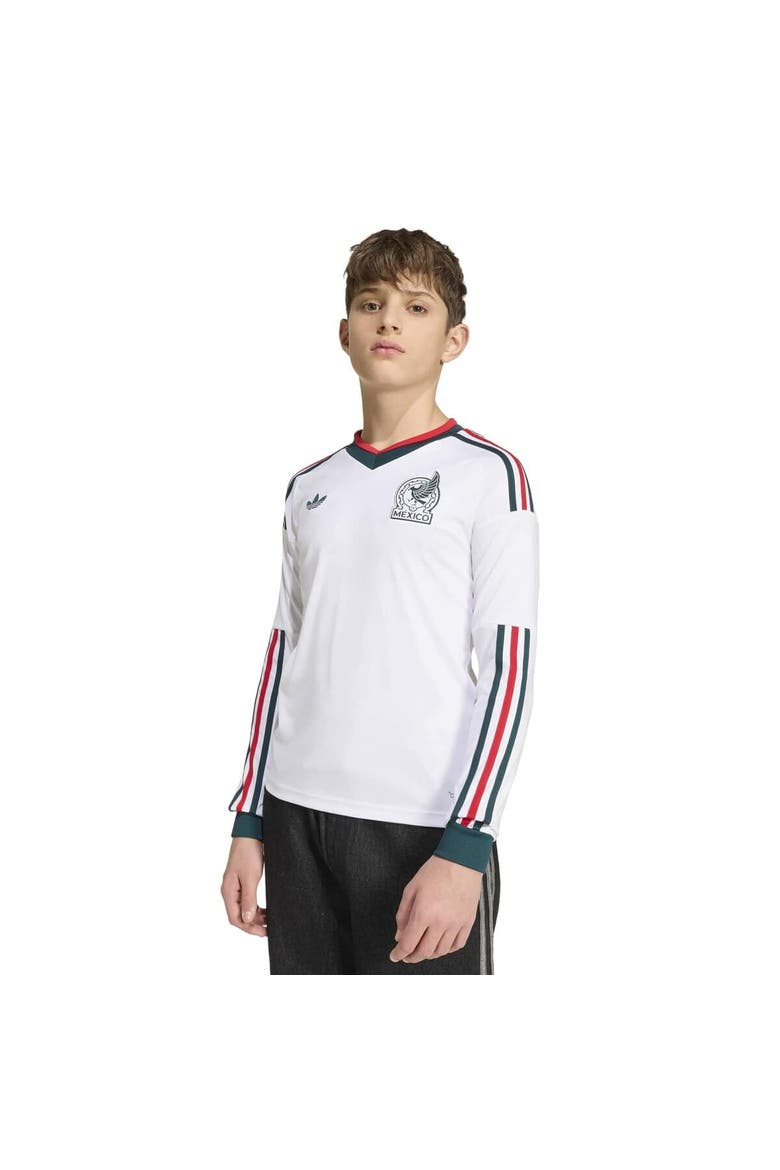 Youth adidas  White Mexico National Team 2026 Away Replica Long Sleeve Jersey, Main, color, White