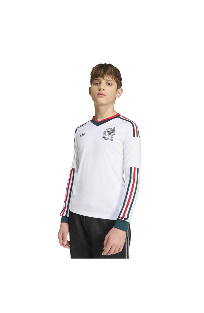 adidas Youth adidas  White Mexico National Team 2026 Away Replica Long Sleeve Jersey, Main, color, White