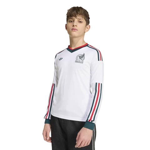 Youth adidas  White Mexico National Team 2026 Away Replica Long Sleeve Jersey