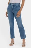 NYDJ Marilyn Embellished Frayed High Waist Ankle Straight Leg Jeans