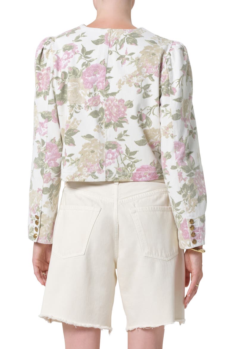 Floral Cotton Twill Jacket, Alternate, color, ENGLISH ROSE/ WHITE