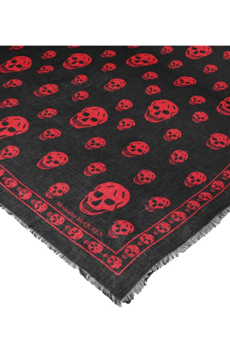 Alexander McQueen Puma Skull Print Square Scarf, Alternate, color, 