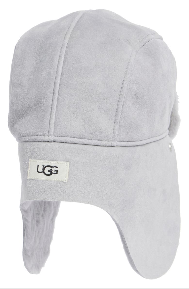UGG<sup>®</sup> Kids' Genuine Sheepskin Trapper Hat, Alternate, color, Light Grey