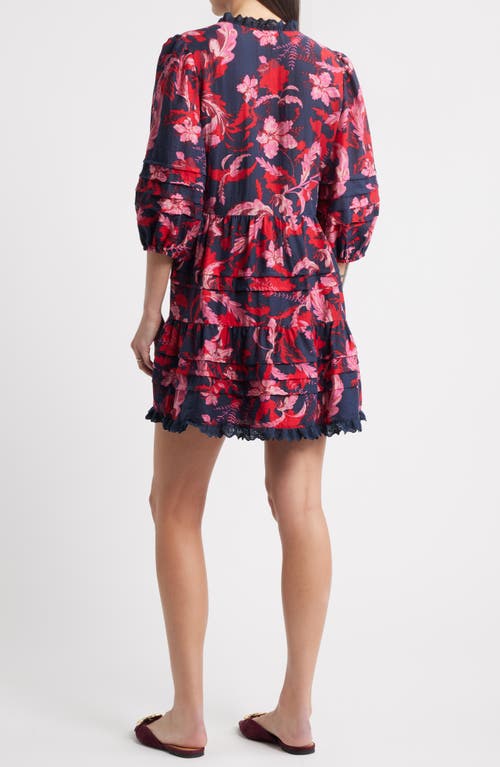 Caslonr Caslon(r) Floral Drop Waist Minidress In Pink