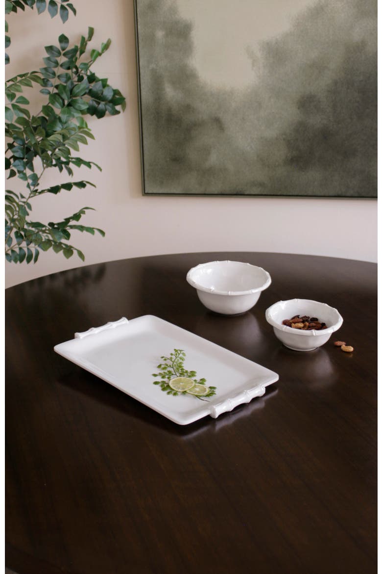 Vida Cane Medium Rectangular Tray, Alternate, color, White