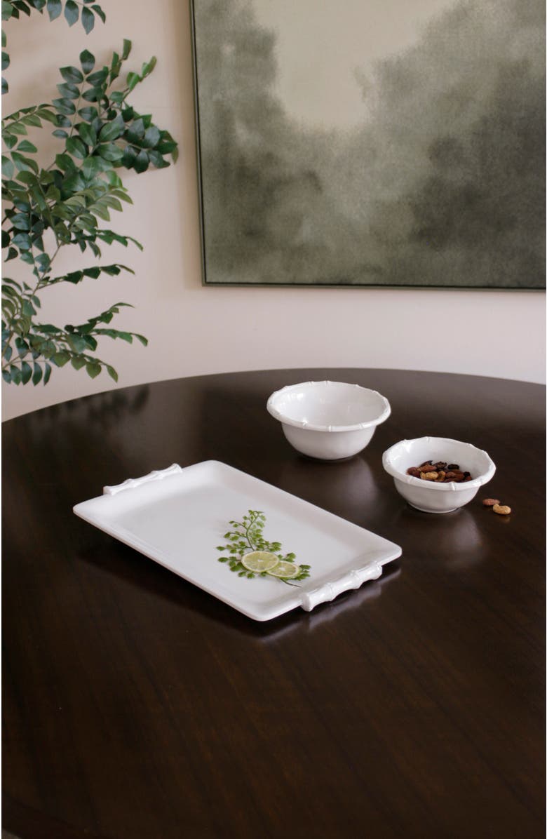 BEATRIZ BALL Collection VIDA Cane Medium Rectangular Tray, Alternate, color, White