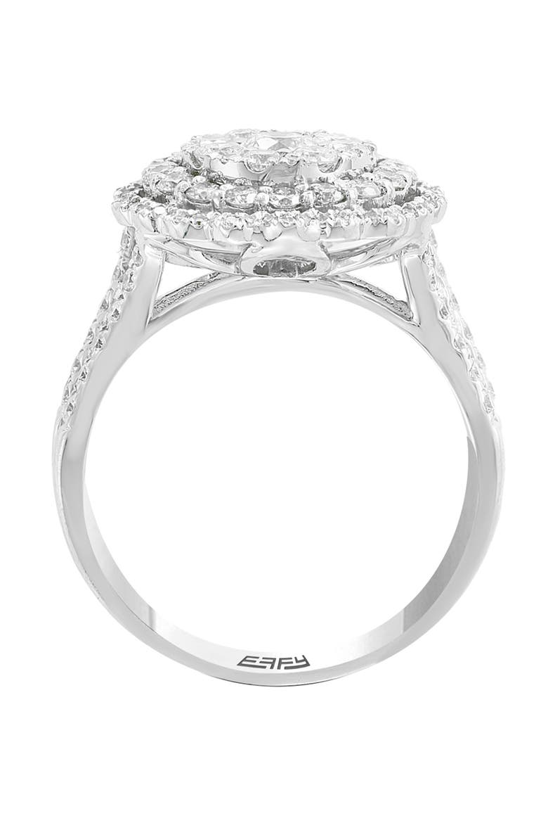 Sterling Silver Radiant Bloom Diamond Ring, Alternate, color, Metallic Silver