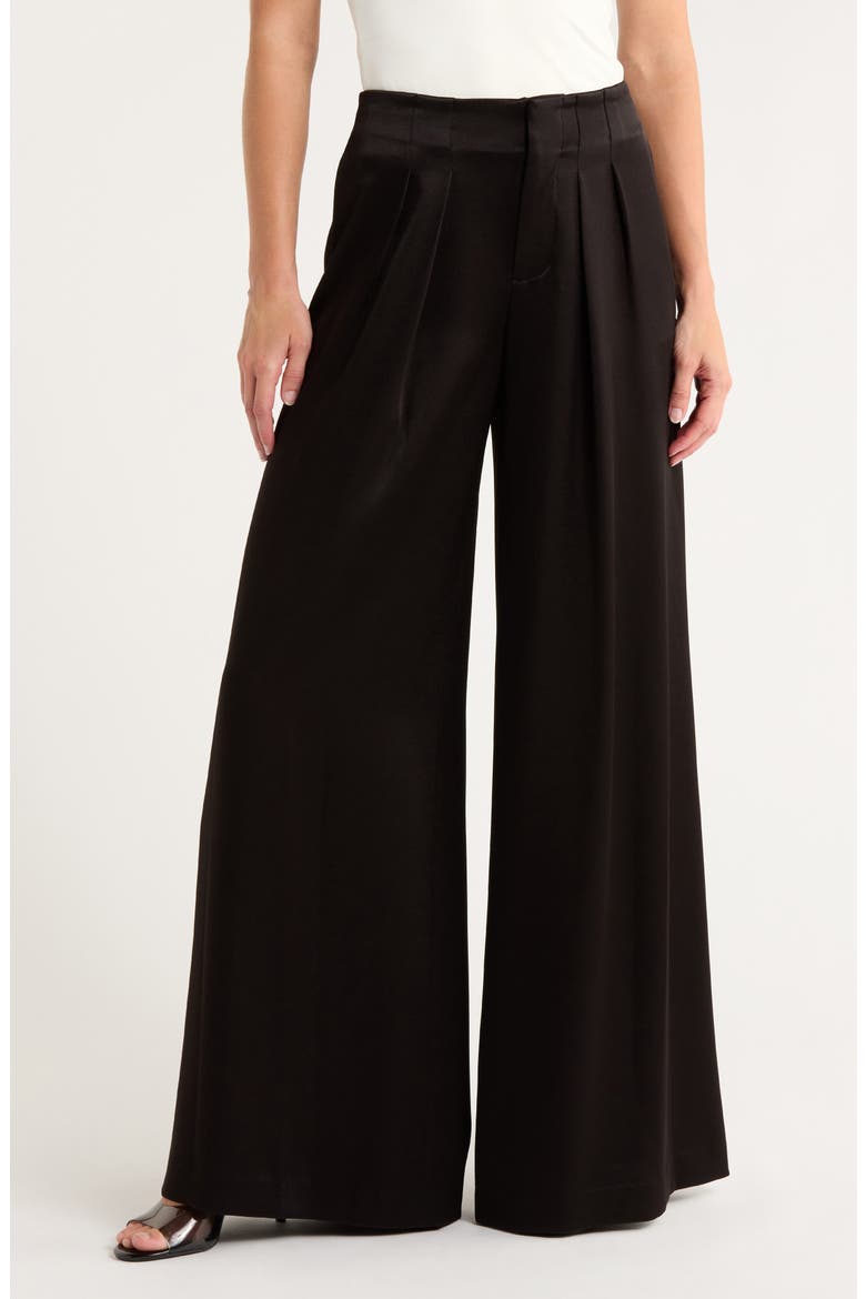 Eloise Pleated Wide Leg Pants, Main, color, BLACK