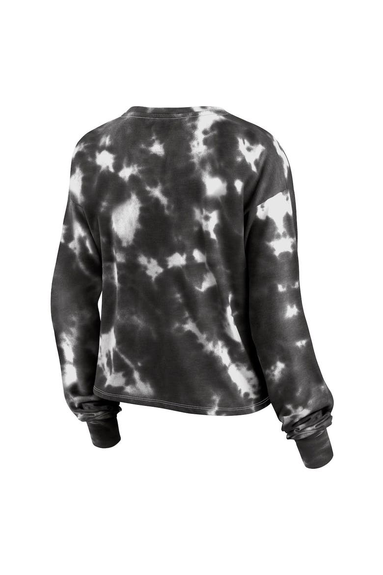 Women's Fanatics Branded White/Black New Orleans Saints Sport Resort Tie-Dye V-Neck Long Sleeve T-Shirt, Alternate, color, White