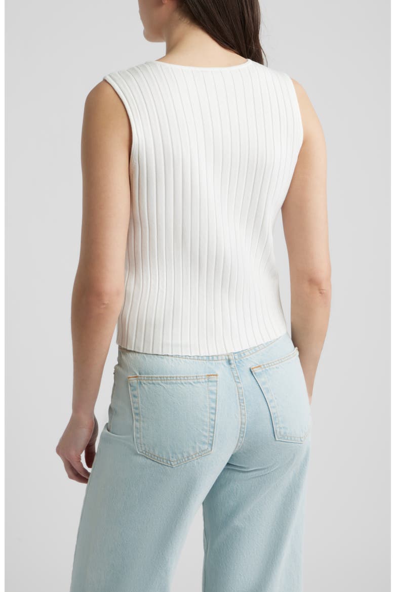 Front Button Rib Vest, Alternate, color, BRIGHT WHITE