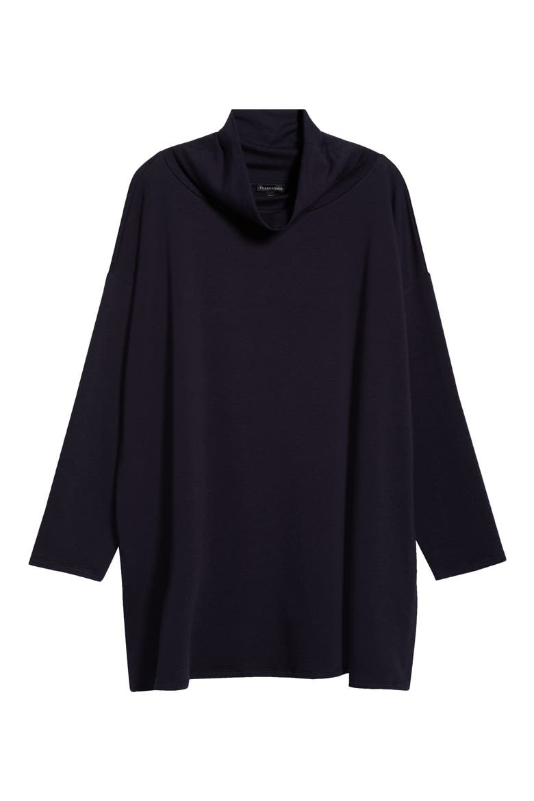 Draped Turtleneck Tunic, Alternate, color, INK