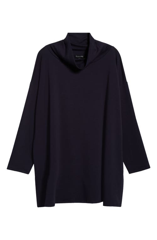 Eileen Fisher Draped Turtleneck Tunic In Blue