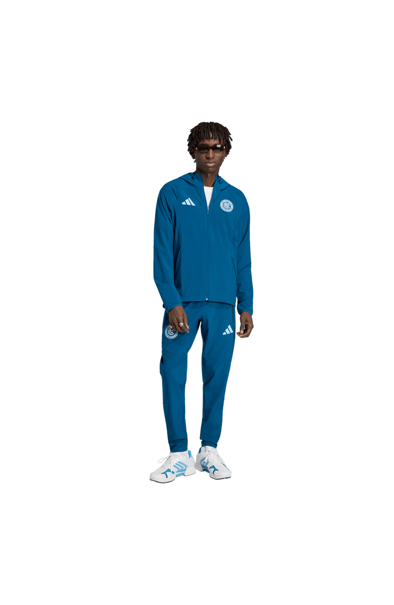 adidas Men's adidas  Blue New York City FC Tiro Travel Full-Zip Hooded Windbreaker, Alternate, color, Blue
