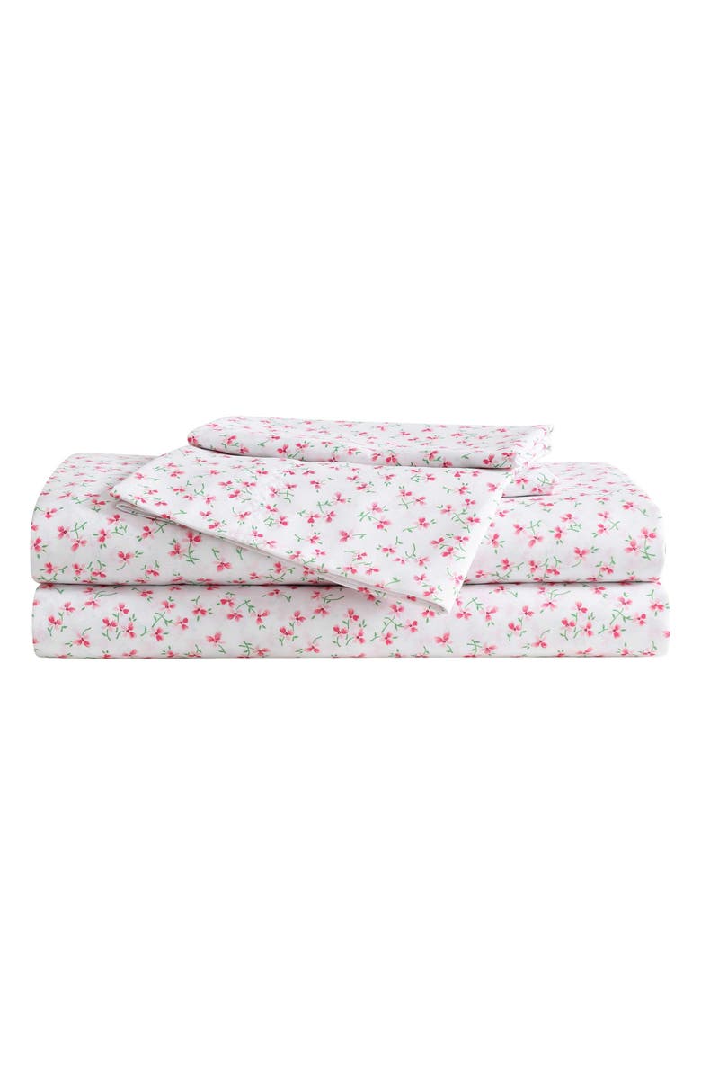 Betsey Johnson Ballet Bows Sheet Set, Main, color, Open Lignt Pink