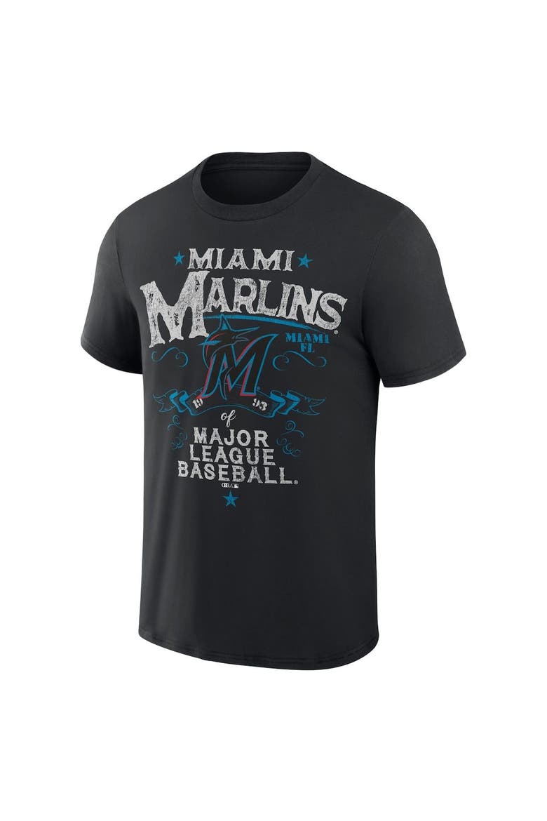 Men's Darius Rucker Collection by Fanatics  Black Miami Marlins Beach Splatter T-Shirt, Alternate, color, Black