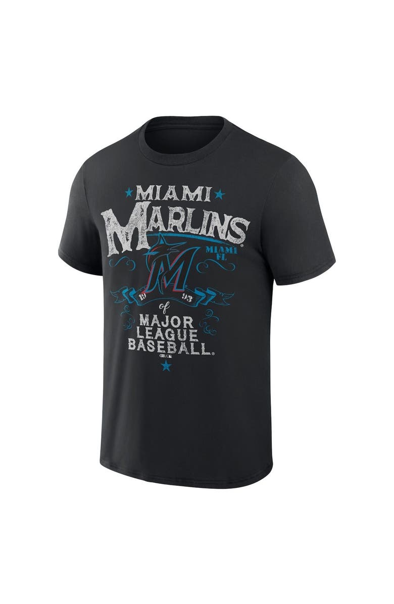 Darius Rucker Collection by Fanatics Men's Darius Rucker Collection by Fanatics  Black Miami Marlins Beach Splatter T-Shirt, Alternate, color, Black
