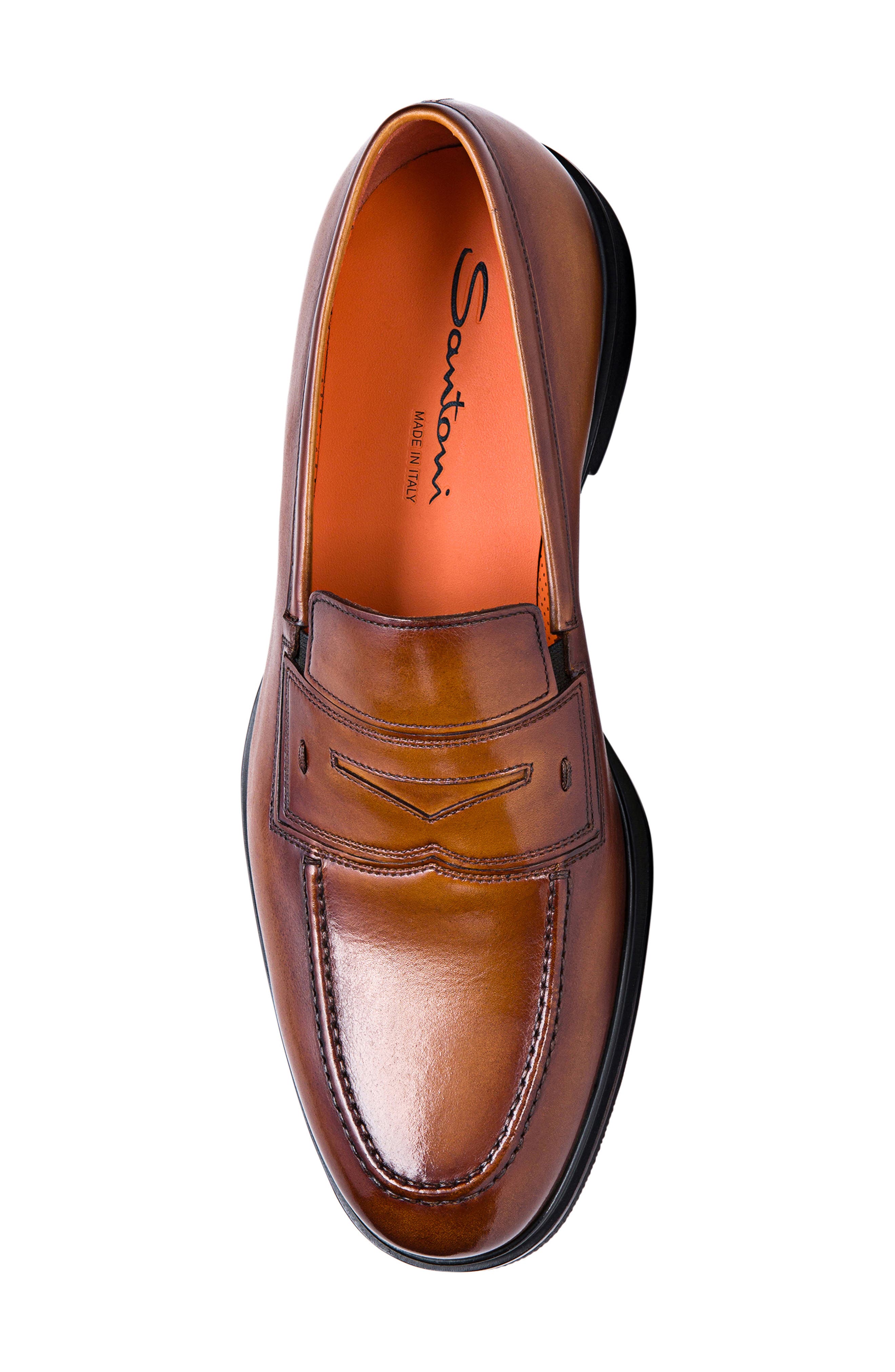 Santoni Easy Penny Loafer, Alternate, color, Light Brown