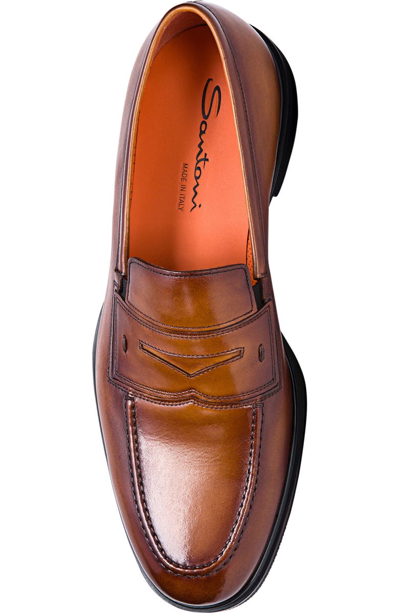 Santoni Easy Penny Loafer, Alternate, color, Light Brown