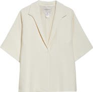Lafayette 148 New York Wing Collar Short Sleeve Bouclé Jacket