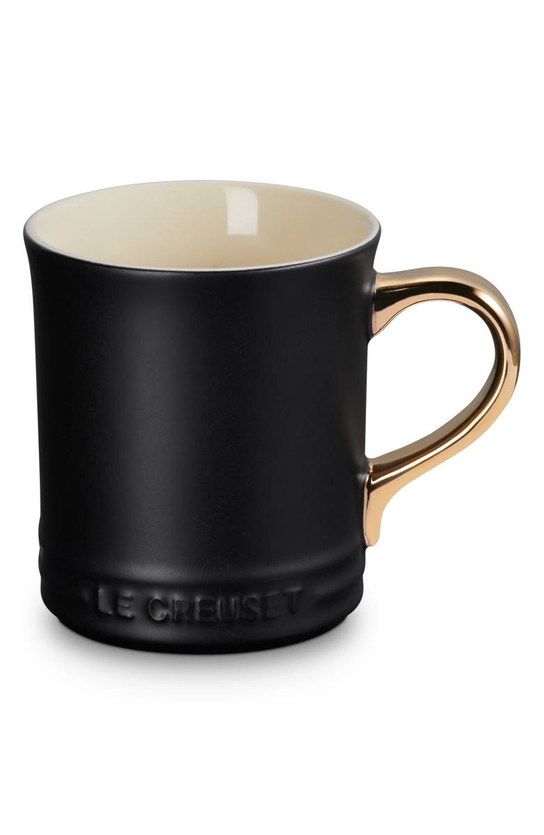 Le Creuset Vancouver 14-Ounce Gold Handle Mug, Main, color, Licorice