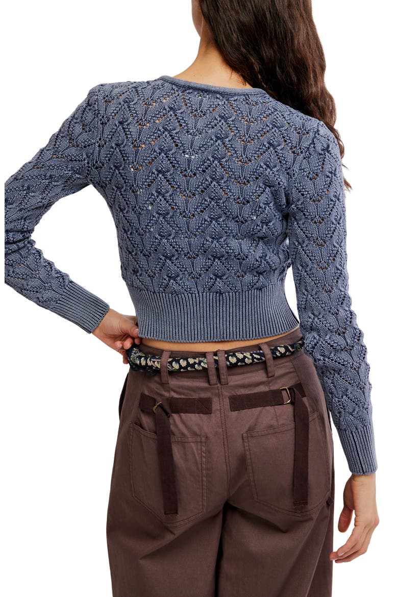 Pretty in Cotton Pointelle Cardigan, Alternate, color, NAVY ACADEMY