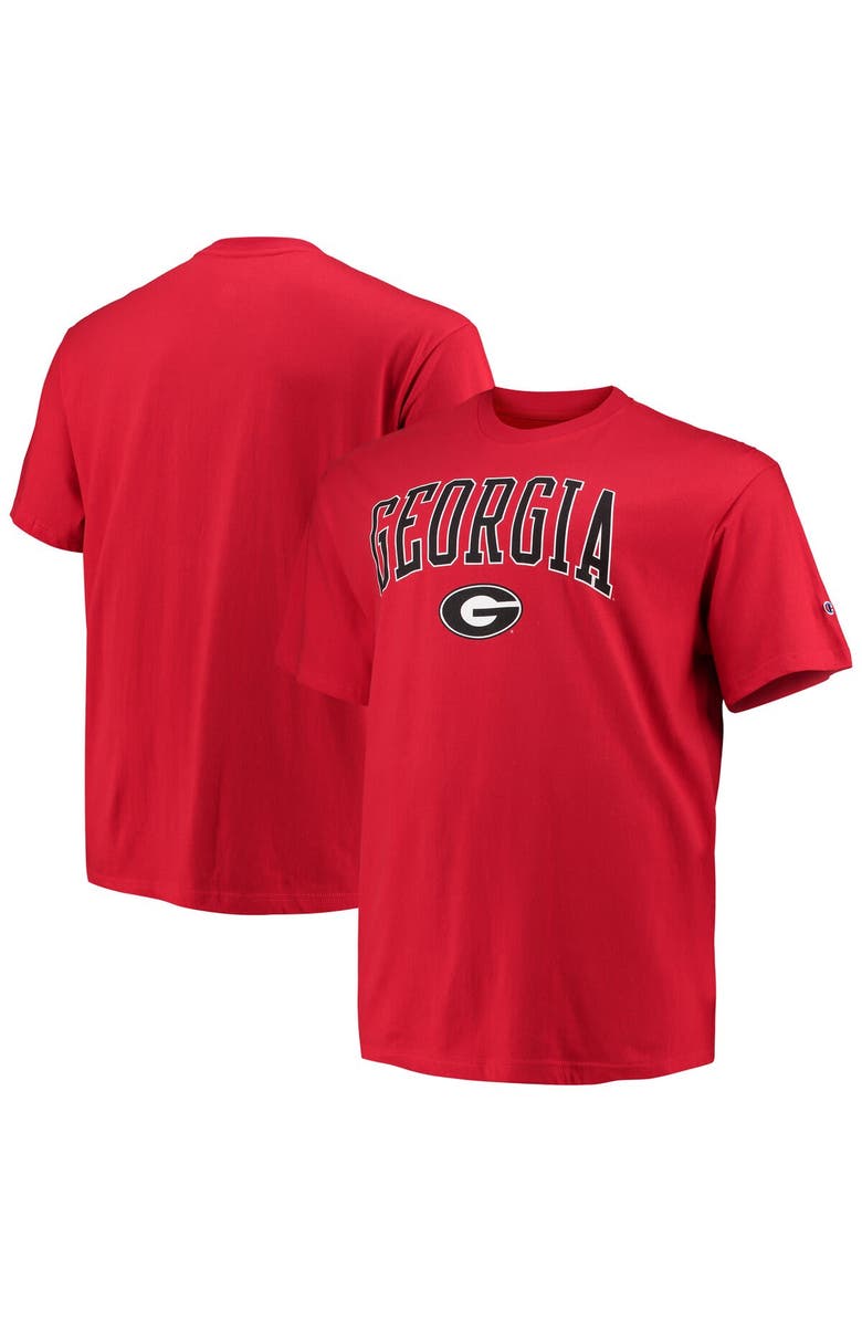 Champion Men's Champion Red Georgia Bulldogs Big & Tall Arch Over Wordmark T-Shirt, Main, color, 