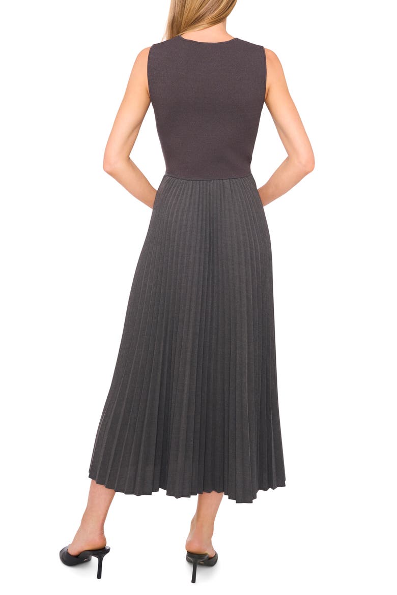 Mixed Media Sleeveless Maxi Dress, Alternate, color, GREYSTONE HEATHER