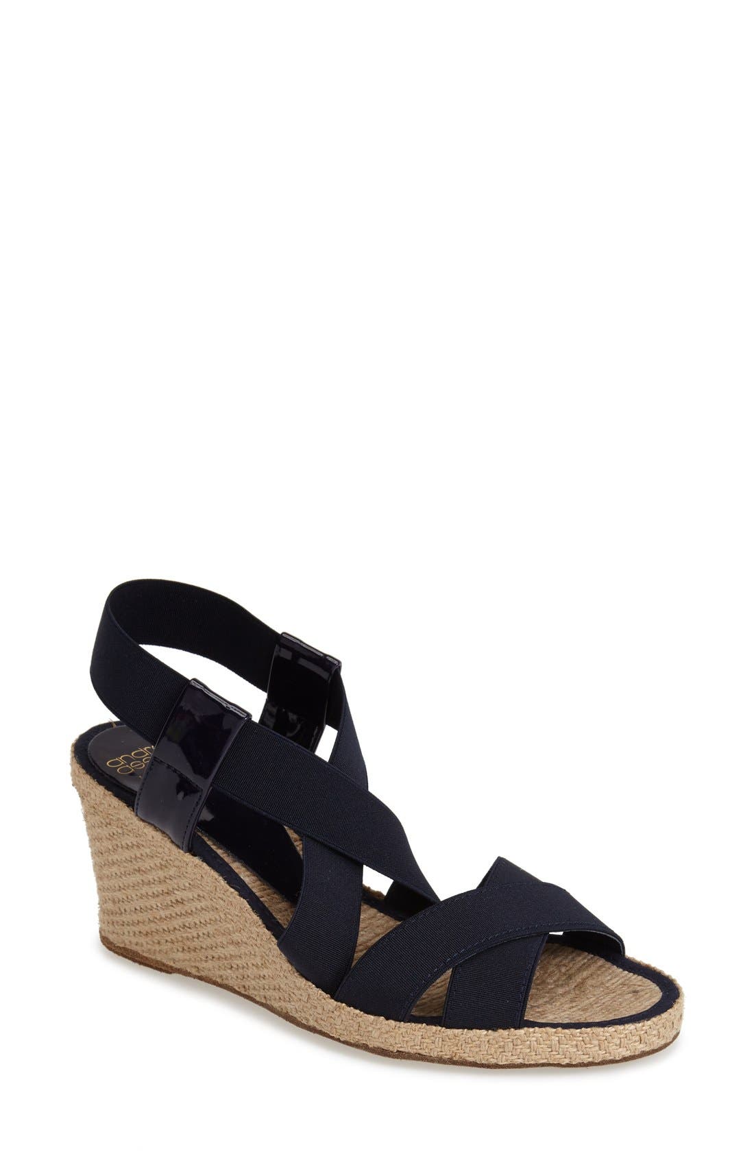 'Dalmira' Wedge, Main, color, NAVY
