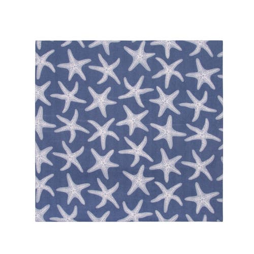 C & F Home C&f Home Calming Seas Starfish Reversible Hemstitch Napkins Set Of 6 In Blue