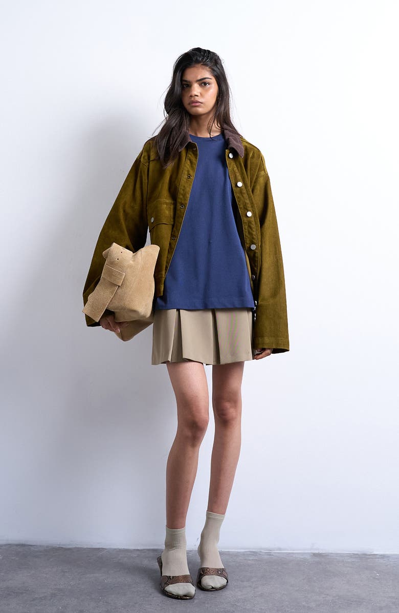 Topshop Relaxed Fit Cotton T-Shirt, Alternate, color, Navy