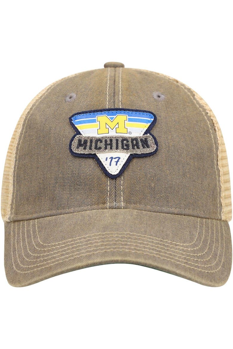 Men's Gray Michigan Wolverines Legacy Point Old Favorite Trucker Snapback Hat, Alternate, color, Gray