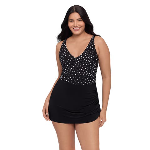Julie Adjustable Side-Tie Skirt Control Swimdress