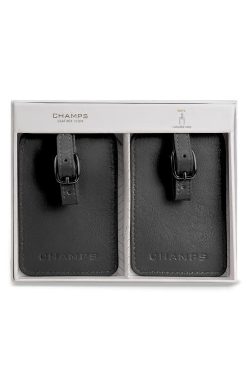 Champs Leather Luggage Tags In Black