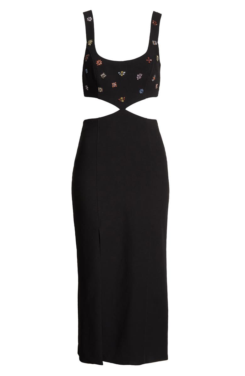 Cinq à Sept Quinny Embellished Cutout Midi Dress, Alternate, color,