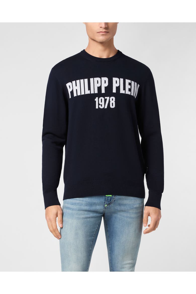 Pullover Round Neck Men, Main, color, navy