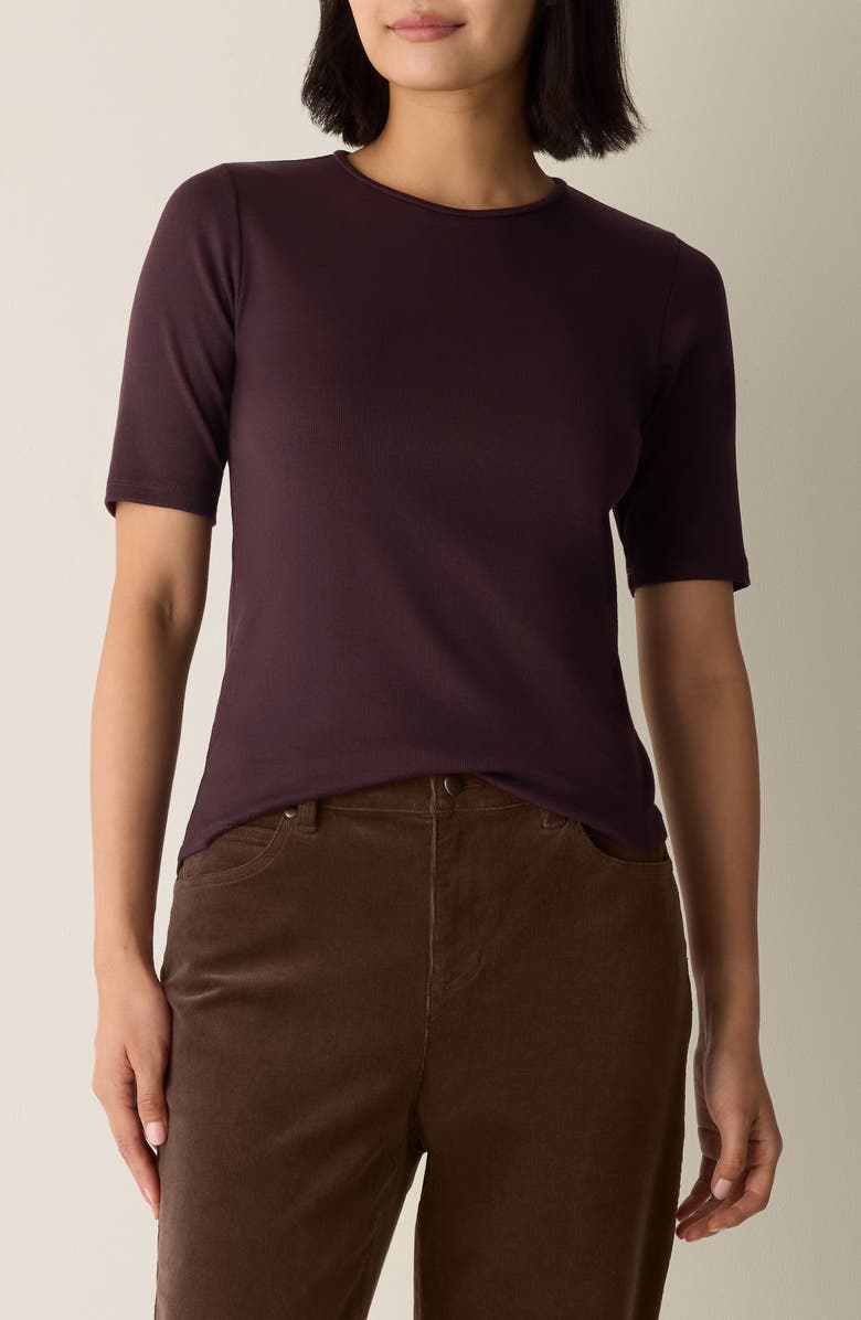Eileen Fisher Crewneck T-Shirt, Main, color, Cassis