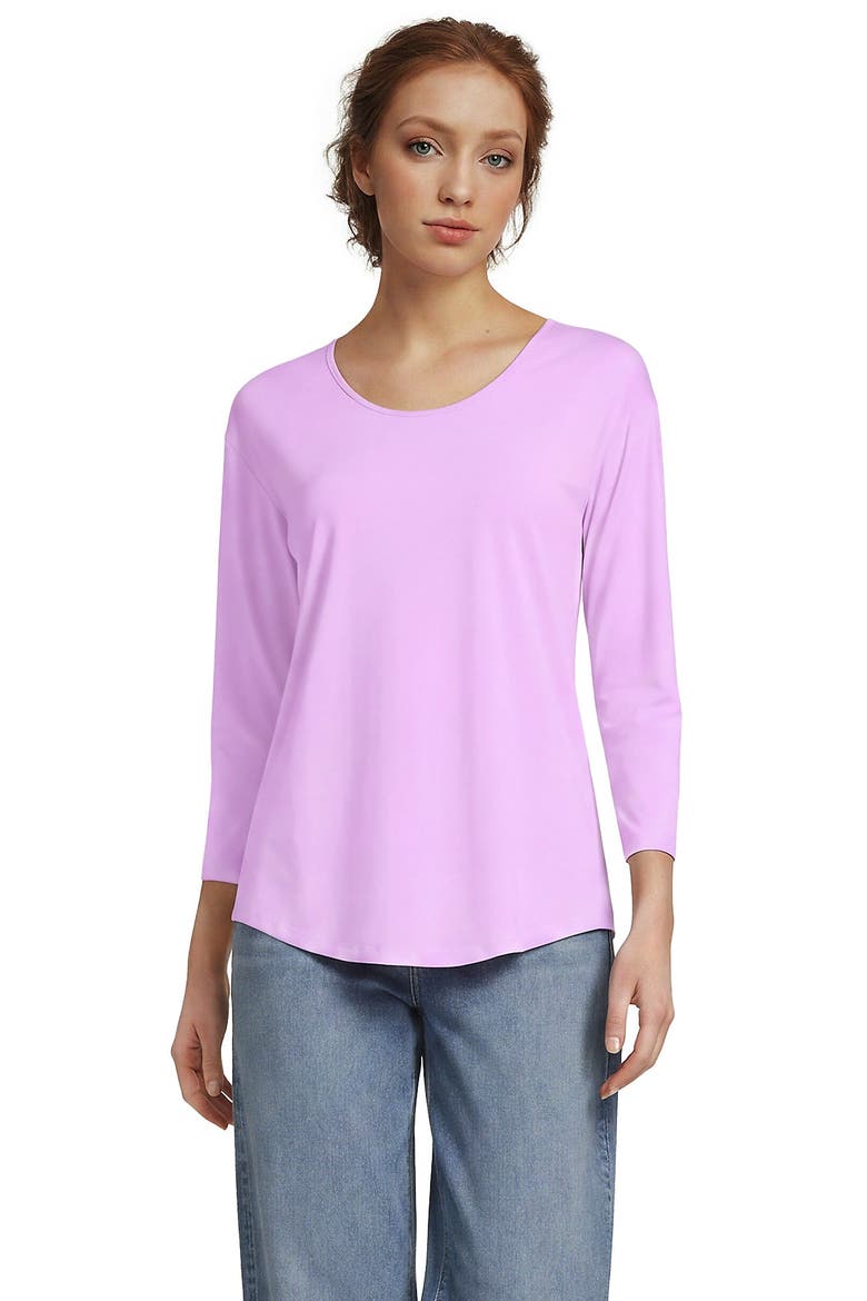 3/4 Sleeve Lightweight Jersey Shirttail Tee, Main, color, Pale Orchid