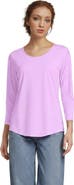 Lands' End 3/4 Sleeve Lightweight Jersey Shirttail Tee