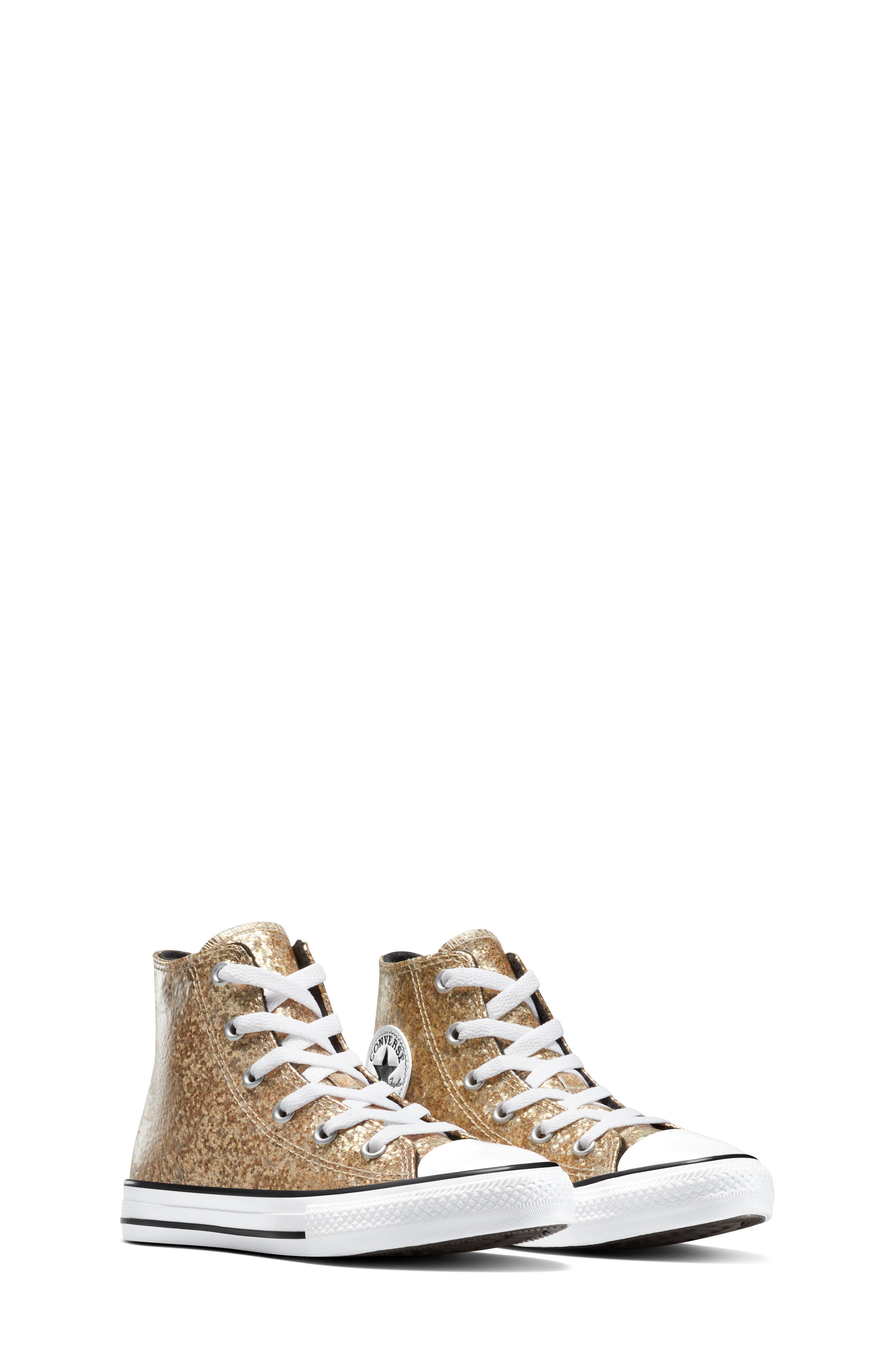 Converse Kids' Chuck Taylor All Star Glitter High Top Sneaker, Alternate, color, 