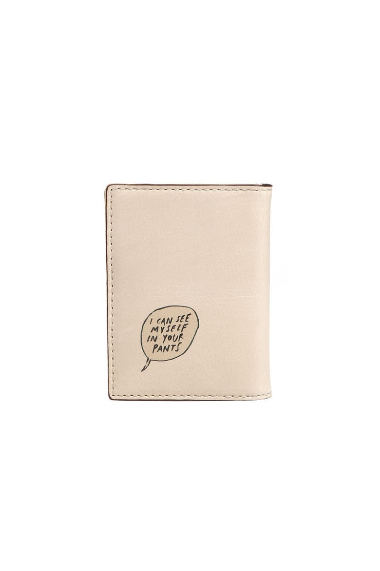 'Pet Rock' Vertical Leather Wallet, Alternate, color, NATURAL