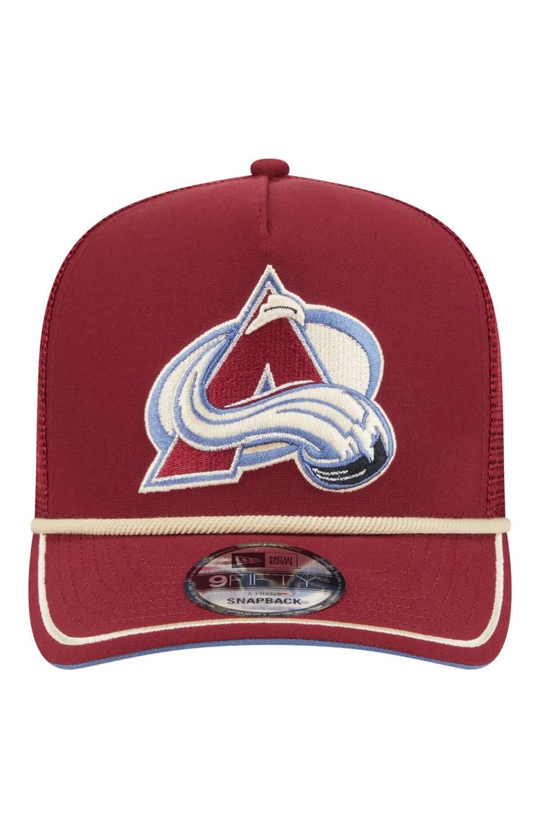 New Era Men's New Era Burgundy Colorado Avalanche Vintage Team Rope A-Frame 9FIFTY Snapback Hat, Alternate, color, Burgundy