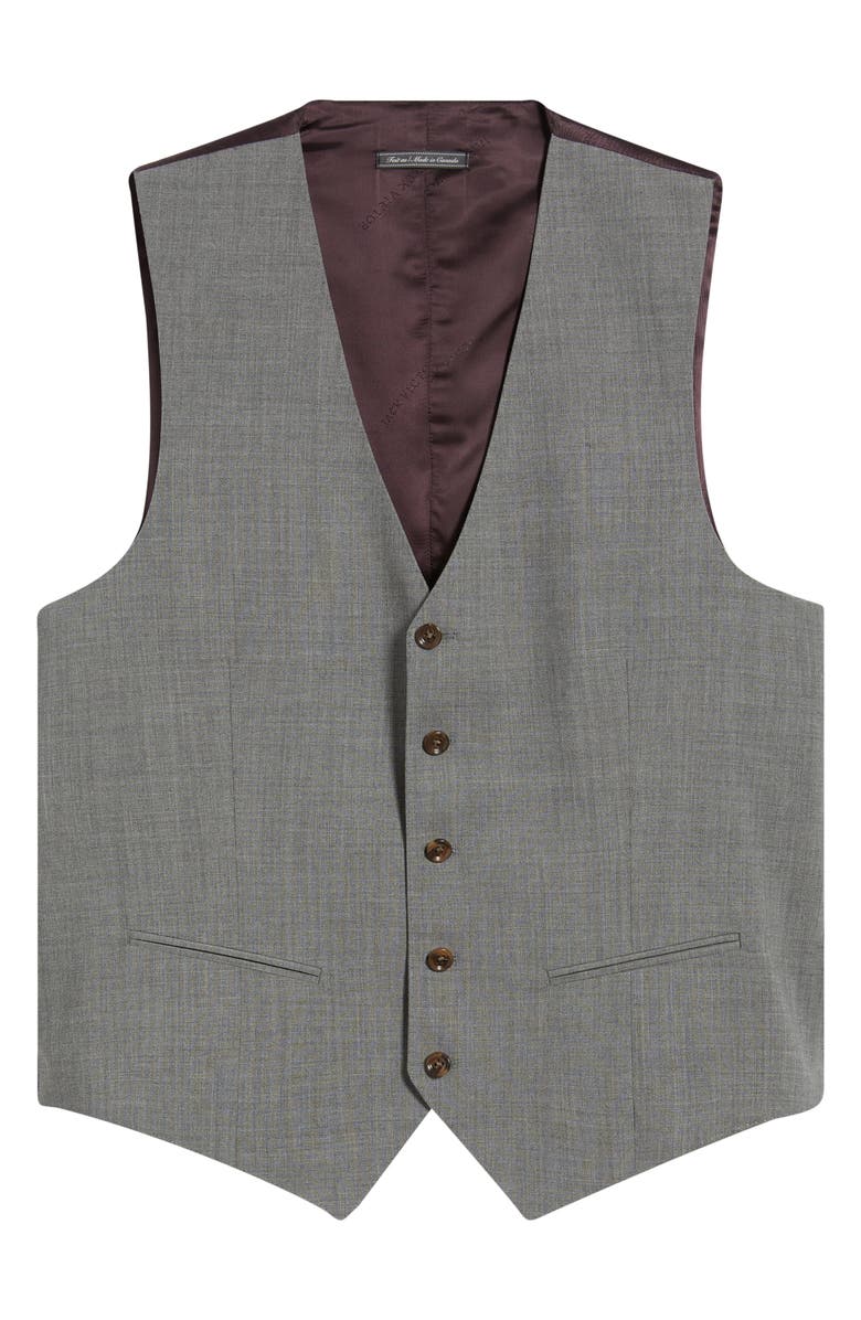 Jack Victor Owen Five-Button Stretch Wool Vest, Alternate, color, Grey