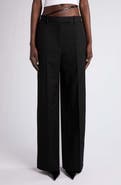 TOM FORD Grain de Poudre Belted Straight Leg Pants