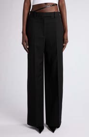TOM FORD Grain de Poudre Belted Straight Leg Pants