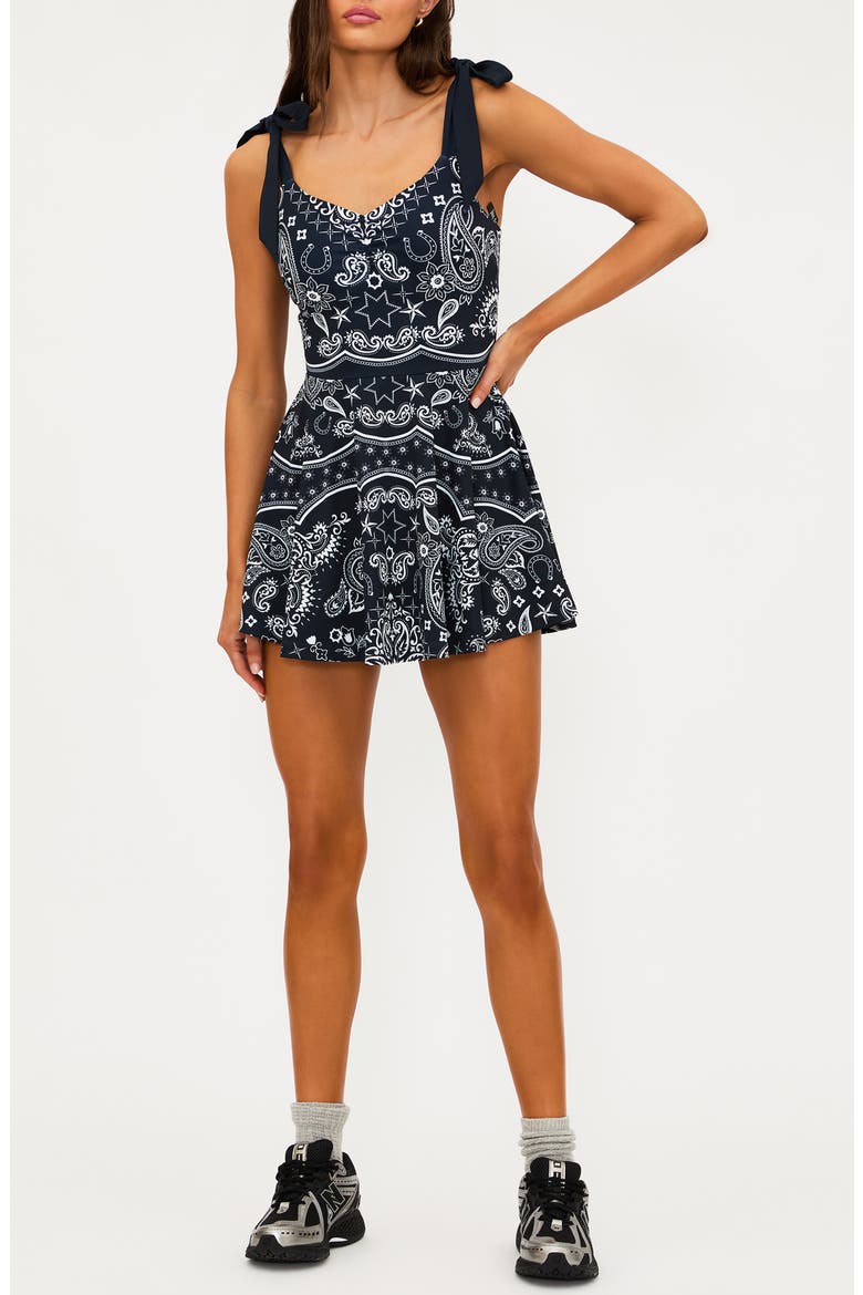 Pixie Floral Active Dress, Main, color, BANDANA BLACK