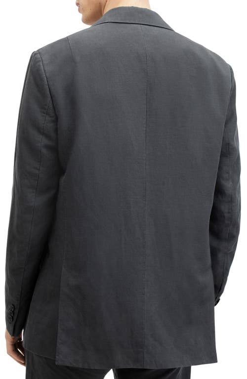 Allsaints Mens Slate Grey Tansey Double-breasted Woven Blazer In Slate Grey