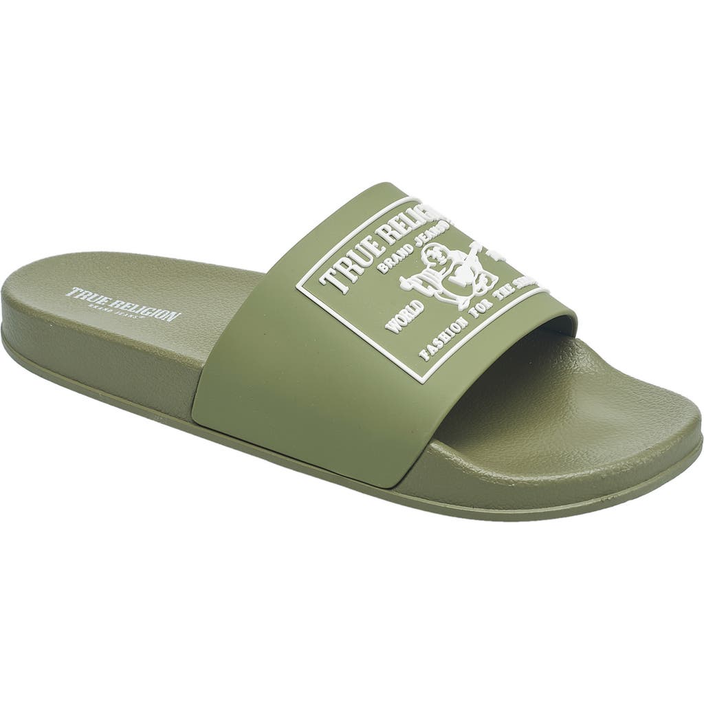 True Religion Kendrick Logo Slide In Olive